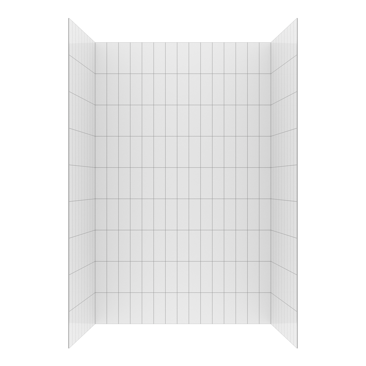 Vertical White Subway Shower Wall System